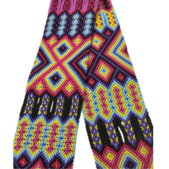 FTWWL Bright Multicolor Cotton Fringe Woven Belt - Picture 5 of 14